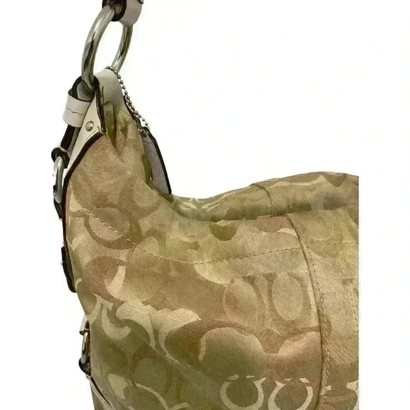 Coach Vintage Signature Handbag Shoulder Bag Tan and Beige - Picture 10 of 11